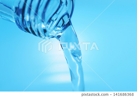 Pour in mineral water from a glass bottle. Pour in mineral water from a glass bottle. 141686368