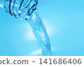 Pour in mineral water from a glass bottle. 141686406