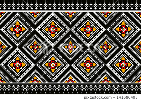 Geometric ethnic oriental pattern. Ethnic pattern. Navajo, Native American tribal fabric design for clothing, fabric, textile, wrapping, background, wallpaper, carpet, print, embroidery style Geometric ethnic oriental pattern. Ethnic pattern. Navajo, Native American tribal fabric design for clothing, fabric, textile, wrapping, background, wallpaper, carpet, print, embroidery style 141686493