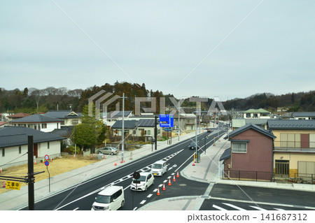 從JR東日本東北本線白川站到泉崎站的列車車窗外景色（2023年冬季） 141687312