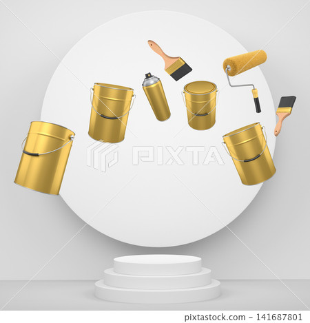 Abstract scene or podium for product showcase on monochrome background. 141687801
