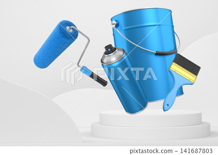 Abstract scene or podium for product showcase on monochrome background. Abstract scene or podium for product showcase on monochrome background. 141687803