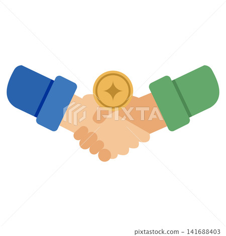 Handshake Partnership and Agreement Icon Vector, Business Deal Symbol Illustration Handshake Partnership and Agreement Icon Vector, Business Deal Symbol Illustration 141688403
