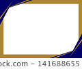Abstract Blue and Gold Frame Border Background Vector, Certificate and Template Illustration 141688655