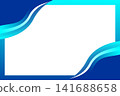 Blue Wave Frame Border Background Vector, Abstract Corporate Design Template Illustration 141688658