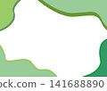 Abstract Green Wave Frame Border Background Vector, Organic Shape Template Illustration 141688890