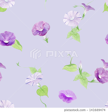 牽牛花水彩插畫圖案 牽牛花水彩插畫圖案 141689474
