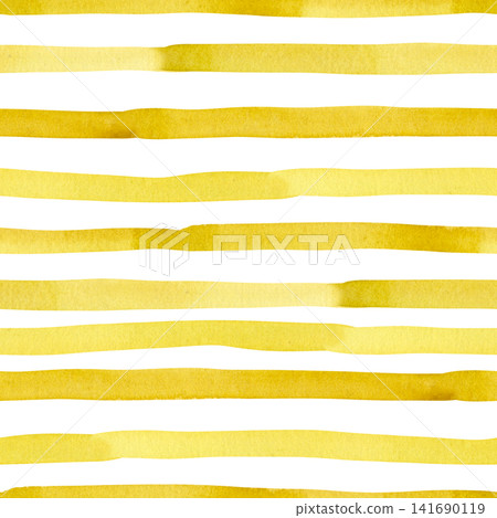 Seamless watercolor yellow stripped pattern. Hand drawn Seamless watercolor yellow stripped pattern. Hand drawn 141690119