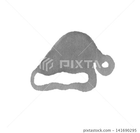 A monochrome drawing of Santa's hat using watercolor markers. A monochrome drawing of Santa's hat using watercolor markers. 141690295