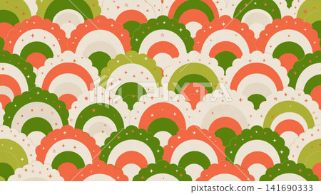 Seamless Pattern Minimal Christmas Scallop Wave Seamless Pattern Minimal Christmas Scallop Wave 141690333