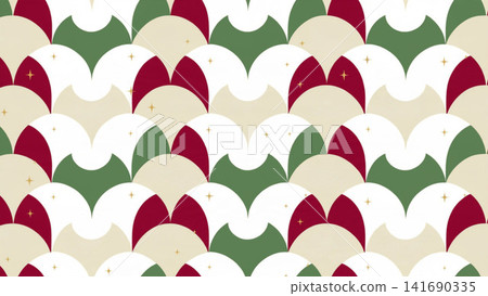 Seamless Pattern Minimal Christmas Scallop Wave Seamless Pattern Minimal Christmas Scallop Wave 141690335