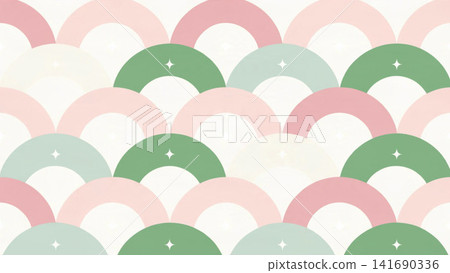 Seamless Pattern Minimal Christmas Scallop Wave Seamless Pattern Minimal Christmas Scallop Wave 141690336