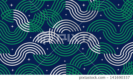 Seamless Pattern Minimal Christmas Scallop Wave Seamless Pattern Minimal Christmas Scallop Wave 141690337