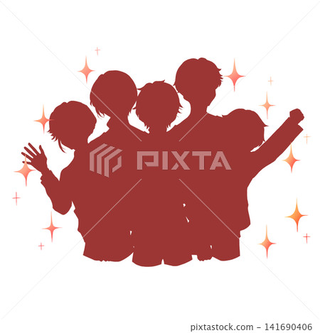 Idol group, 5 members, sparkling silhouette Idol group, 5 members, sparkling silhouette 141690406