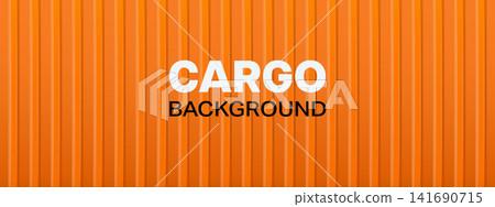 Orange corrugated steel container texture. Ribbed metal panel and zinc iron sheet background. Seamless industrial siding pattern. Orange corrugated steel container texture. Ribbed metal panel and zinc iron sheet background. Seamless industrial siding pattern. 141690715