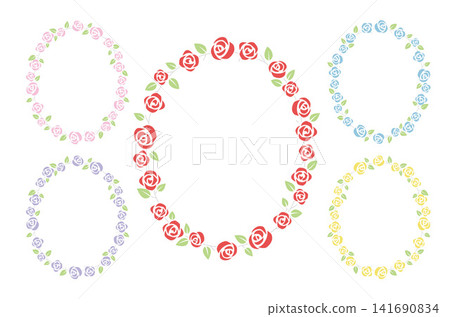 玫瑰花橢圓形相框套裝 141690834