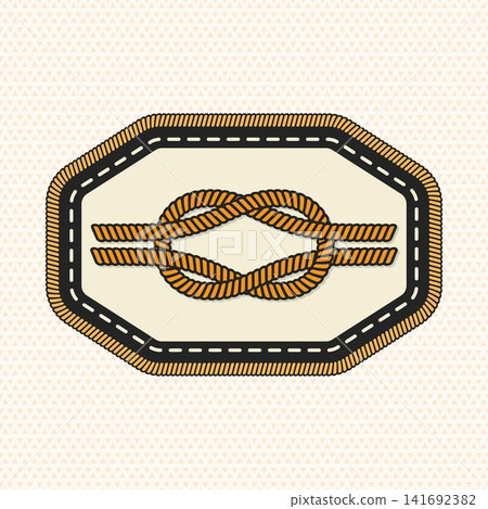 Vintage Rope Knot Merit Badge Vector, Scout Embroidery Achievement Patch, Outdoor Camping Skill Emblem, Retro Embroidered Badge Design for Apparel, Stickers, Uniforms and Adventure Projects Vintage Rope Knot Merit Badge Vector, Scout Embroidery Achievement Patch, Outdoor Camping Skill Emblem, Retro Embroidered Badge Design for Apparel, Stickers, Uniforms and Adventure Projects 141692382