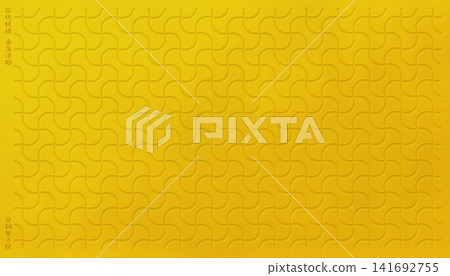 An elegant gold leaf background featuring a traditional "weight" motif in relief. An elegant gold leaf background featuring a traditional "weight" motif in relief. 141692755