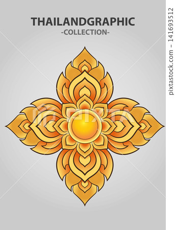 Vector element ethnic decorative ornament ethnic thai illustration Vector element ethnic decorative ornament ethnic thai illustration 141693512
