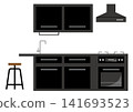 Modern home kitchen with counter 141693523