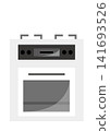 White built-in oven: Simple illustration of home equipment. 141693526