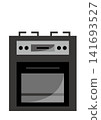 Black built-in oven (home equipment illustration) 141693527