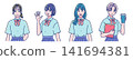 Anime-style high school girl 141694381