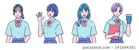 Anime-style high school girl Anime-style high school girl 141694381