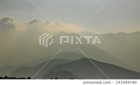 View of the mountains from Kawaguchiko Ohashi Bridge 141694590