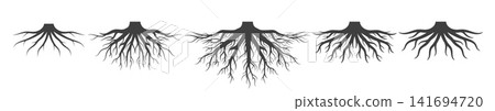 Tree root icon set Tree root icon set 141694720