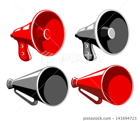 Red and black megaphone Red and black megaphone 141694723