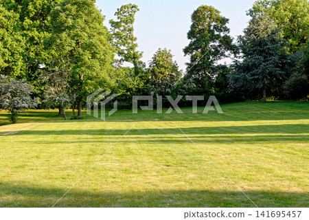 An expansive green lawn and mature trees in a parkland landscape in Maidenhead An expansive green lawn and mature trees in a parkland landscape in Maidenhead 141695457