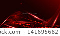 Dynamic abstract technology background featuring bright red glowing light trails 141695682