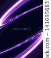 Hi speed glowing purple curved rays on dark purple background. 141695683
