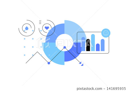 Wellness, biometrics and statistical data. Healthcare and webeing outcomes 141695935
