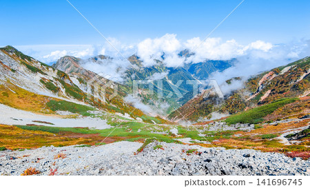 秋季徒步攀登哈里諾基山和蓮華山(哈里諾基山至蓮華山:眺望右轉立山山脈) 秋季徒步攀登哈里諾基山和蓮華山(哈里諾基山至蓮華山:眺望右轉立山山脈) 141696745