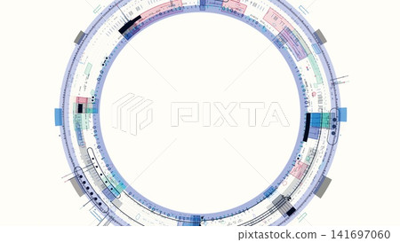 A digital circular design that stands out against a white background in cyberspace. A digital circular design that stands out against a white background in cyberspace. 141697060