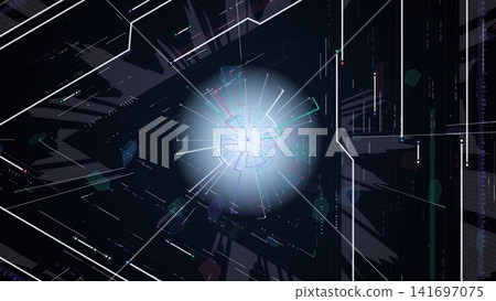 Graphics of digital data centered on light in cyberspace Graphics of digital data centered on light in cyberspace 141697075