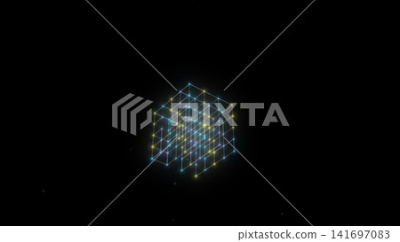A glowing cube representing the data structure of cyberspace. A glowing cube representing the data structure of cyberspace. 141697083