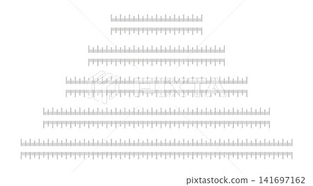 Set of measuring chart with10, 15cm, 20, 25cm and 30 centimeters. Ruler scales 100, 150, 200, 250mm and 300mm with numbers. Length measurement math, distance, Sewing tool. Templates of ruler scale. Set of measuring chart with10, 15cm, 20, 25cm and 30 centimeters. Ruler scales 100, 150, 200, 250mm and 300mm with numbers. Length measurement math, distance, Sewing tool. Templates of ruler scale. 141697162