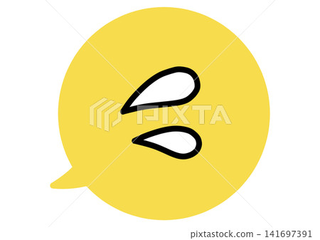 Simple illustration of a cold sweat mark and speech bubble (yellow) Simple illustration of a cold sweat mark and speech bubble (yellow) 141697391