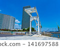 Kobe City, Hyogo Prefecture, Kobe Port Harbor Walk's drawbridge 141697588