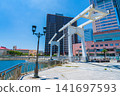 Kobe City, Hyogo Prefecture, Kobe Port Harbor Walk's drawbridge 141697593