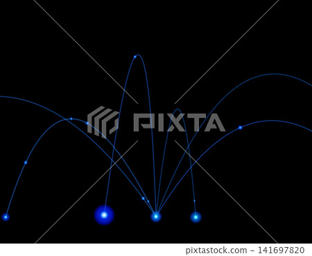 A network of light extending from a black background A network of light extending from a black background 141697820