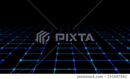 Points and lines of light spreading in a grid pattern Points and lines of light spreading in a grid pattern 141697862
