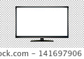 Black LED tv television screen blank on background 141697906