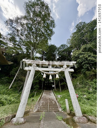 日本神社、神聖邊界、祈禱、信仰、鳥居、石階 141697958