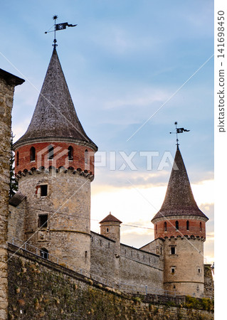 Kamianets-Podilskyi, Ukraine, june 23, 2026 medieval Kamianets-Podilskyi Castle fortress, perched on a cliffside. Perfect for travel, historical heritage, and European tourism themes. 141698450