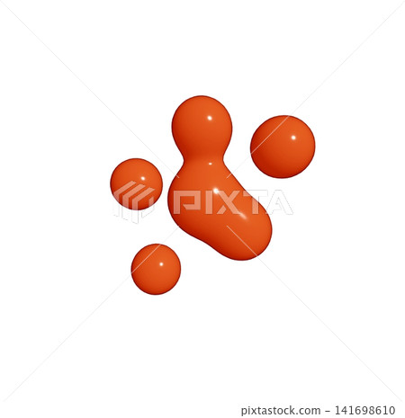 An abstract object shaped like an orange water droplet. An abstract object shaped like an orange water droplet. 141698610