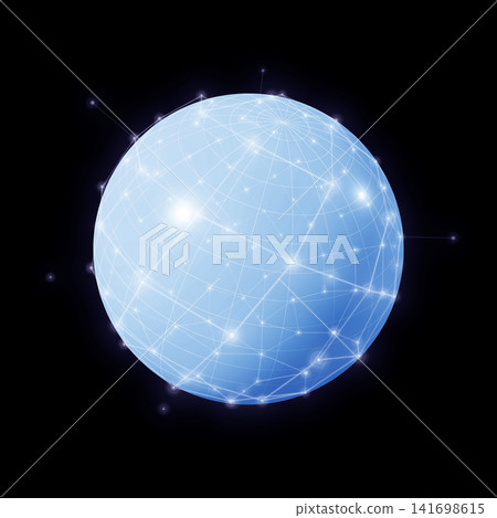 Beautiful light blue sphere and dot graphics Beautiful light blue sphere and dot graphics 141698615